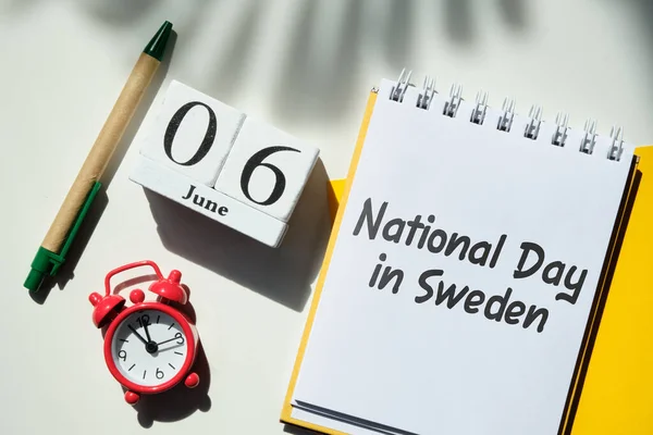 Fête Nationale Suède Sixième Juin Mois Calendrier Concept Sur Les — Photo
