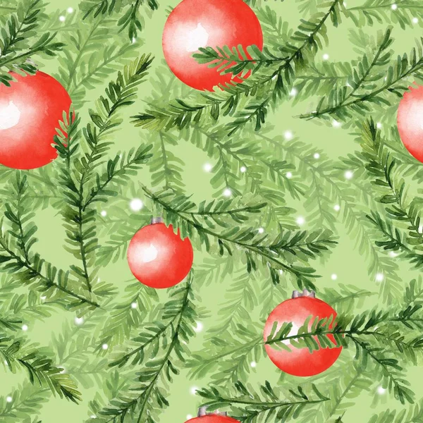 Pattern with fir tree branches and christmas 1