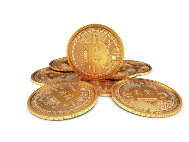 Bitcoin cryptocurrency altın paralar
