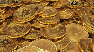 Bitcoin cryptocurrency altın paralar