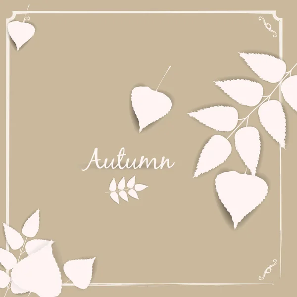 Sammlung schöne weiße Herbstblätter isoliert Vektor Illustration — Stockvektor