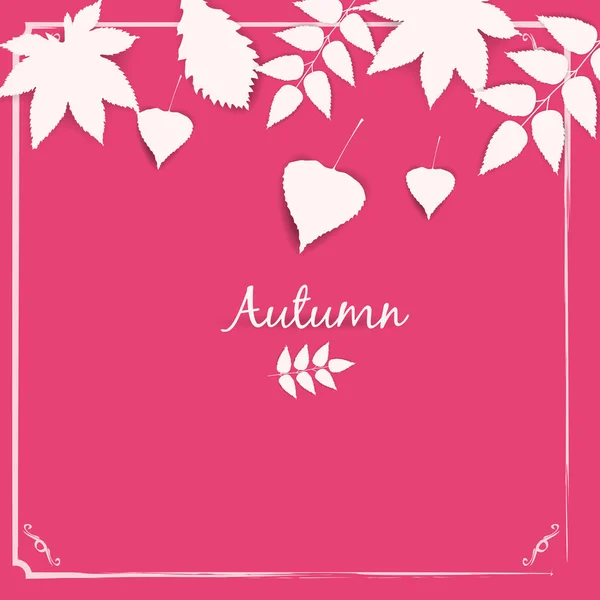 Collection beautiful white autumn leaves isolated vector illustration — Stock Vector