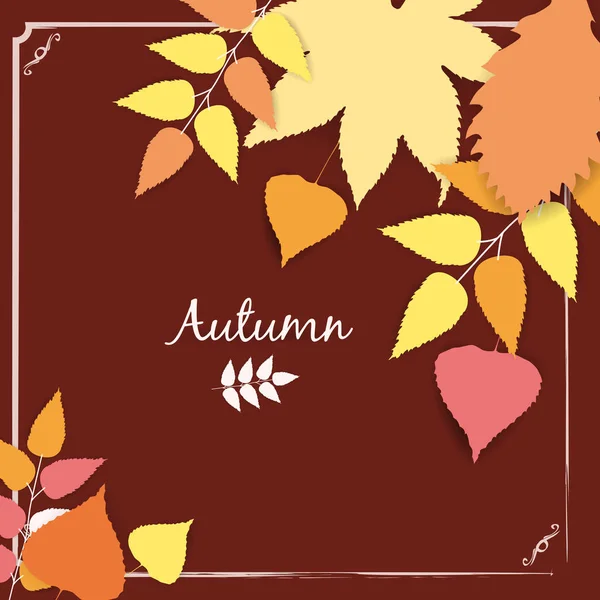 Colección hermoso color otoño hojas aisladas vector ilustración — Archivo Imágenes Vectoriales