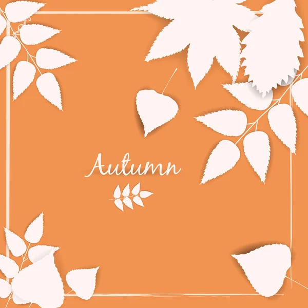 Ilustracja wektorowa kolekcji, piękny biały jesień liść na białym tle — Wektor stockowy