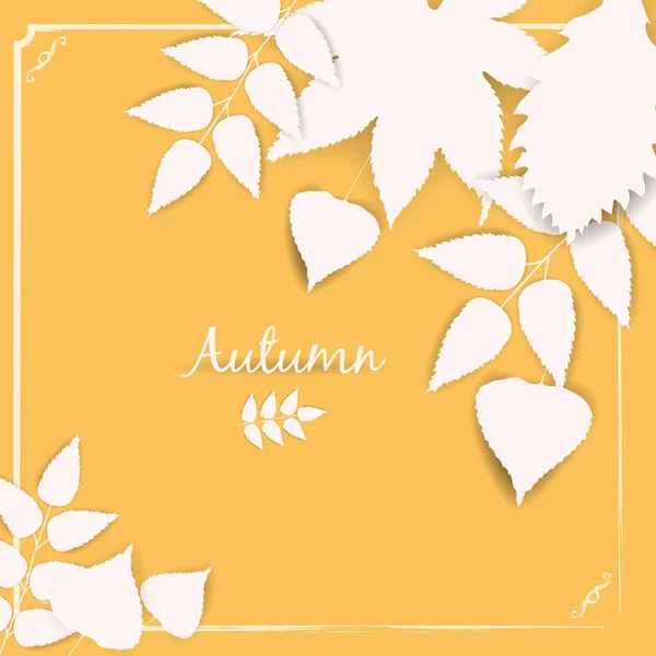 Colección hermoso blanco otoño hojas aisladas vector ilustración — Archivo Imágenes Vectoriales