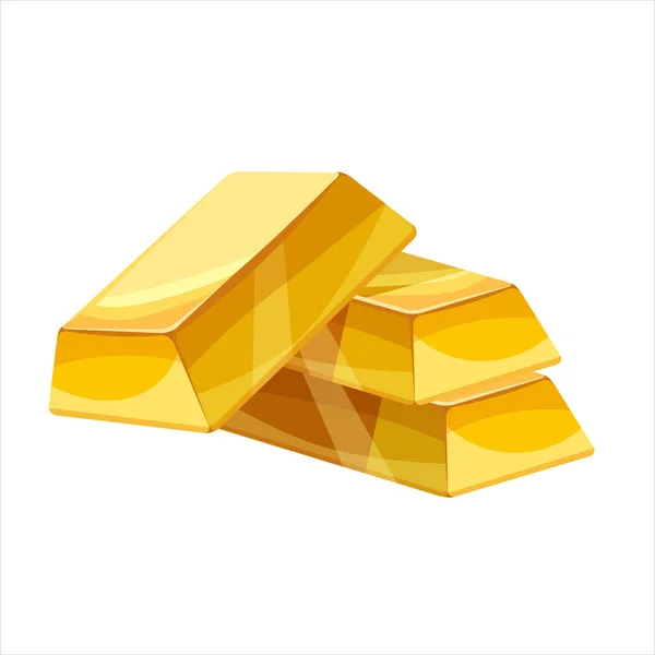 Gold bar icon. Cartoon style, illustration, vector icon for web, games, applications — Stock Vector