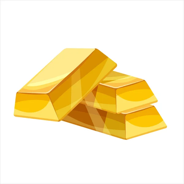 Gold bar ikonu. Kreslený styl, ilustrace, vektorové ikony pro web, hry, aplikace — Stockový vektor