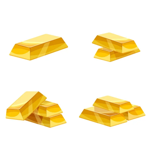 Goldbarren-Ikone. Cartoon-Stil, Illustration, Vektor-Symbol für Web, Spiele, Anwendungen — Stockvektor