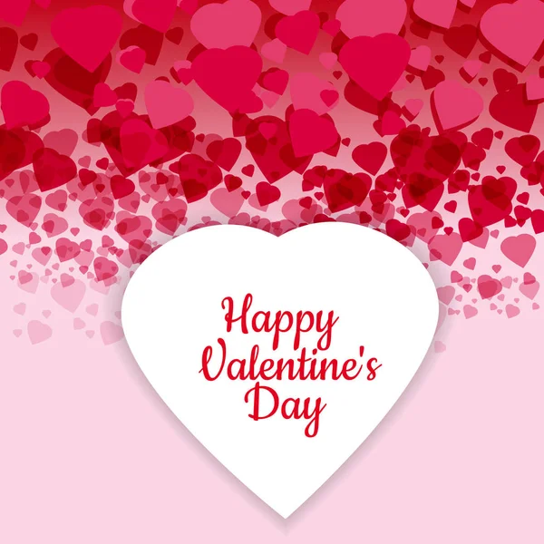 De kaart van de groet van de dag van Valentijnskaarten, hart gemaakt van papier, achtergrond, rode harten, flash, vector, illustratie, geïsoleerd — Stockvector