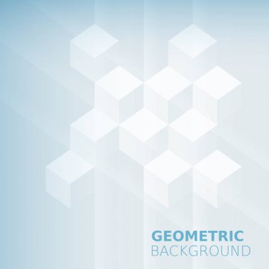 Küpleri soyut arka plan, mavi monokrom renk, kareler, karıştırma, reklam, Davetiyeler, el ilanı, afiş, izole, vektör çizim gölge