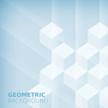 Küpleri soyut arka plan, mavi monokrom renk, kareler, karıştırma, reklam, Davetiyeler, el ilanı, afiş, izole, vektör çizim gölge