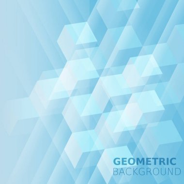 Küpleri soyut arka plan, mavi monokrom renk, kareler, karıştırma, reklam, Davetiyeler, el ilanı, afiş, izole, vektör çizim gölge