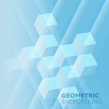 Küpleri soyut arka plan, mavi monokrom renk, kareler, karıştırma, reklam, Davetiyeler, el ilanı, afiş, izole, vektör çizim gölge