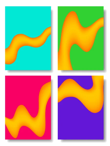 Colores fluidos fondos establecidos. Formas fluidas con colores hipster. Aplicable para tarjeta de regalo, cubierta, póster. Plantilla de vector Eps10 . — Vector de stock