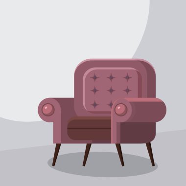 Sandalye çizgi film, izole vektör çizim, animatoin için şablon