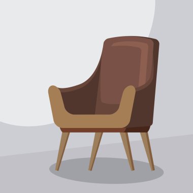 Sandalye çizgi film, izole vektör çizim, animatoin için şablon