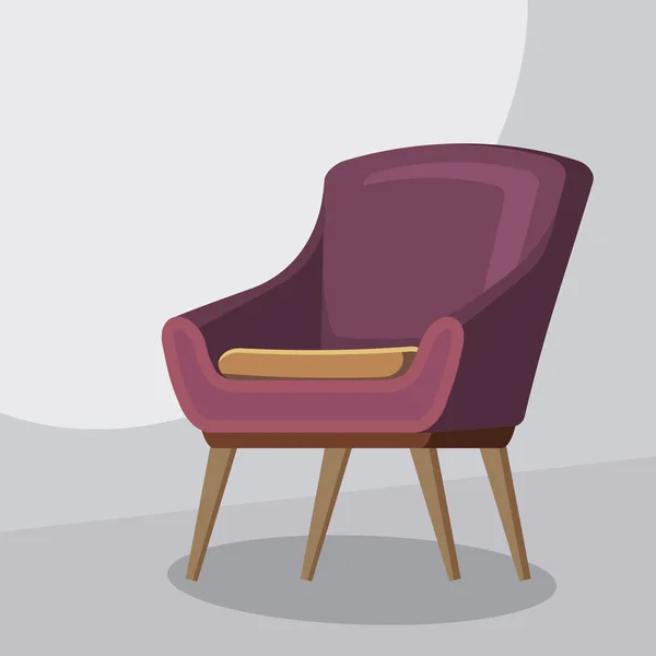 Desenhos animados cadeira, ilustração vetorial isolado, modelo para animatoin — Vetor de Stock
