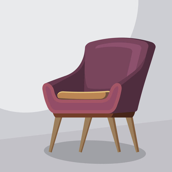 Chair cartoon, isolated vector illustration, template for animatoin