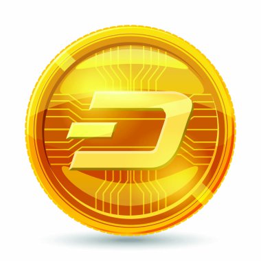 Çizgi simgesi altın bir renktir. Beyaz arka plan üzerinde izole Kripto Döviz Alım blockchain. Vektör çizim.