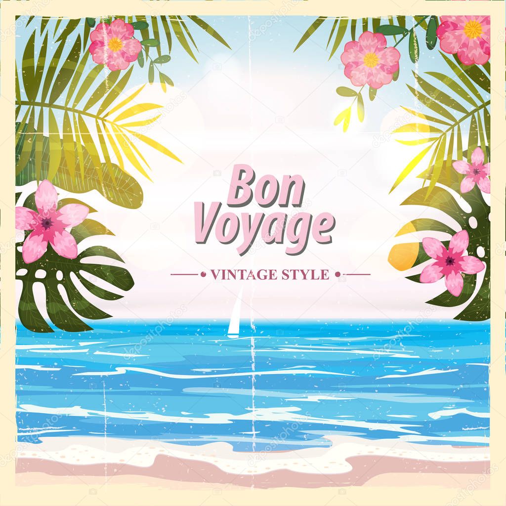 Travel Poster Concept Have Nice Trip Bon Voyage Fancy