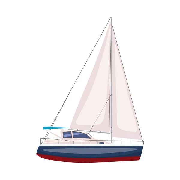 Segelboot. Vektorfarbendarstellung. Vereinzelt. Cartoon-Stil — Stockvektor