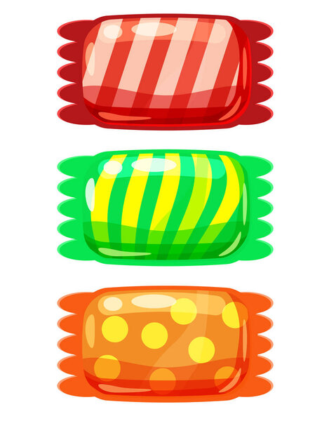 Set of sweets color candy on white background. Vector illustration. Isolated