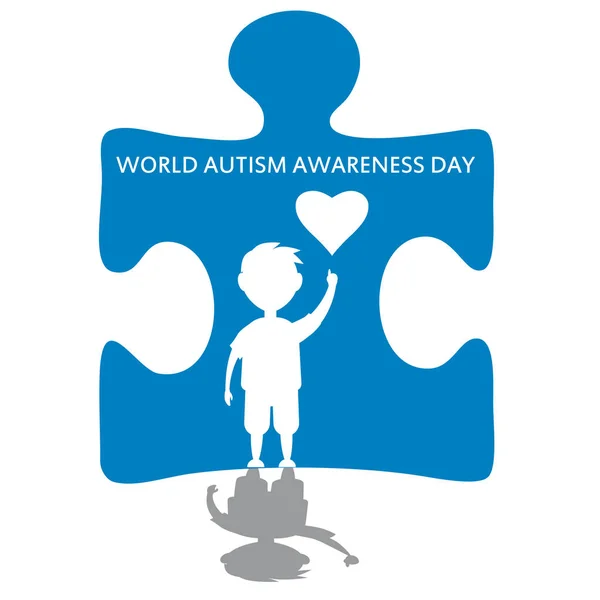 Creative concept vector illustration for World Autism awareness day. Can be used for banners, backgrounds, badge, icon, medical posters, brochures. Vector, isolated — Stock Vector