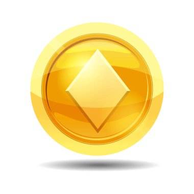 Tef, oyun arayüzü, altın, izole vektör, karikatür tarzı, ile oyun bozuk para