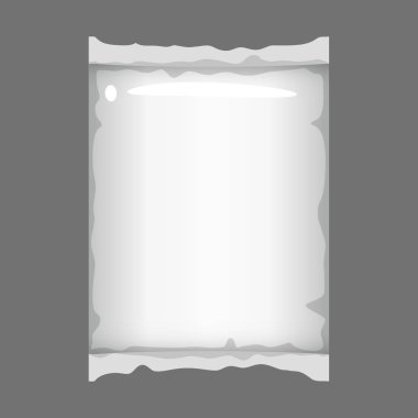 Plastik ambalaj bankası, gıda ürünleri için depolamak üzere boş vakum kabı modellemesi yapıyor. Şablon çizim biçimi vektörü izole edildi