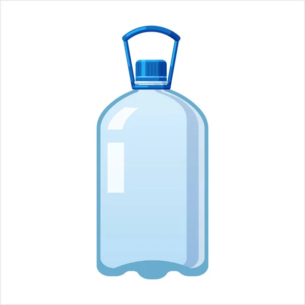 Kunststoff-Wasserflasche Symbol leeren Flüssigkeitsbehälter Getränk mit Schraubverschluss für das Getränk trinken Mineralwasser. Attrappe Vorlage, Vektor Cartoon-Stil Illustration isoliert auf weißem Hintergrund — Stockvektor