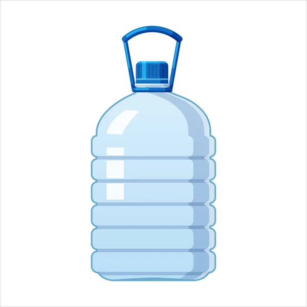 Plastic waterfles icoon lege vloeibare container drank met schroefdop voor drank drinken mineraalwater. Mockup template, vector cartoon stijl illustratie geïsoleerd op witte achtergrond — Stockvector