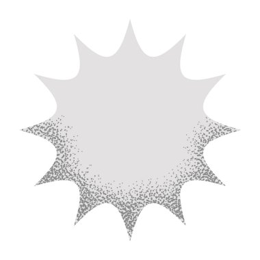 Gürültü ve kum dokusu modası olan boş bir baloncuk. Vektör çizimi izole edildi