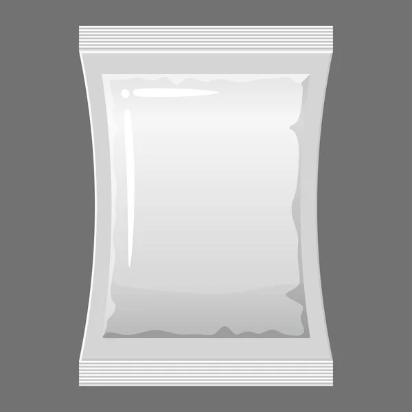 Plastic ambalaj bancă gol vacuum container mockup la depozitare pentru produsele alimentare. Șablon ilustrare stil desene animate vector izolat — Vector de stoc