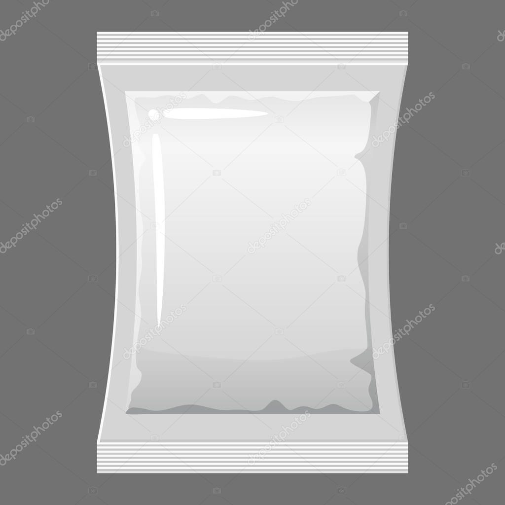 Plastic packaging bank empty vacuum container mockup to storage for food products. Template illustration cartoon style vector isolated