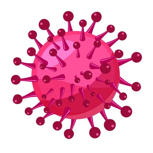 Virus, coronavirus, infección bacteriana, microorganismo celular. Ilustración vectorial estilo vectorial de dibujos animados aislados — Archivo Imágenes Vectoriales