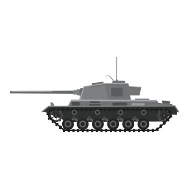 Tank Alman 2. Dünya Savaşı Tiger I ağır tank. Askeri ordu makine savaşı, silah, savaş sembolü yan görüş ikonu. Vektör çizimi izole edildi