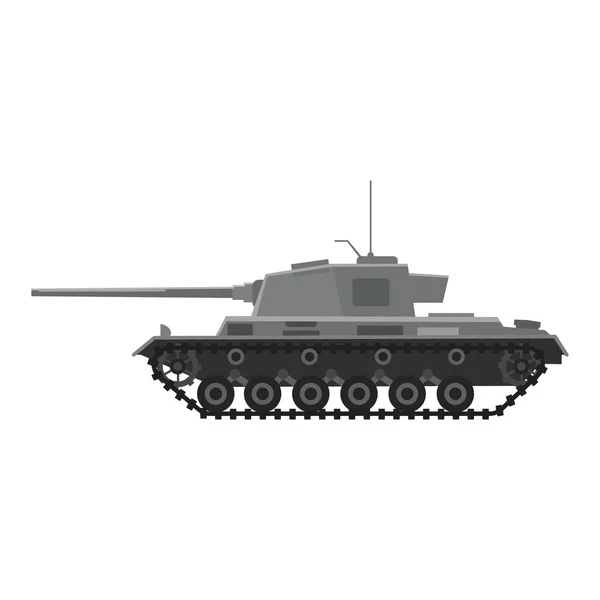 Танк Немецкая мировая война 2 Тигр I тяжелый танк. Война военных машин, оружие, символ боя силуэт икона вид сбоку. Векторная иллюстрация — стоковый вектор