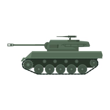 Tank Amerikan 2. Dünya Savaşı Silah Aracı M18, Cehennem Kedisi. Askeri ordu makine savaşı, silah, savaş sembolü yan görüş ikonu. Vektör çizimi izole edildi