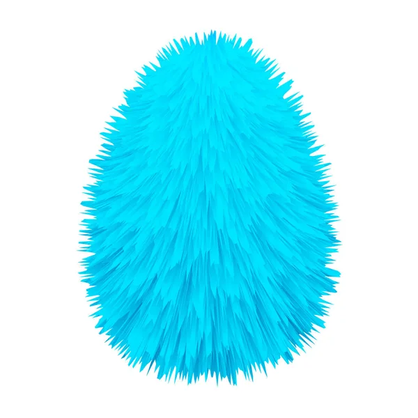 Easter egg fur blue decorative fluffy. Vector illustration isolated — 스톡 벡터