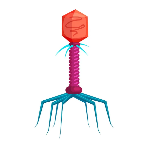 Virus, infección bacteriana, microorganismo celular. Ilustración vectorial estilo vectorial de dibujos animados aislados — Vector de stock