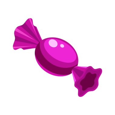 Şekere sarılı izometrik tatlı yiyecekler. Beyaz arkaplanda izole edilmiş vektör