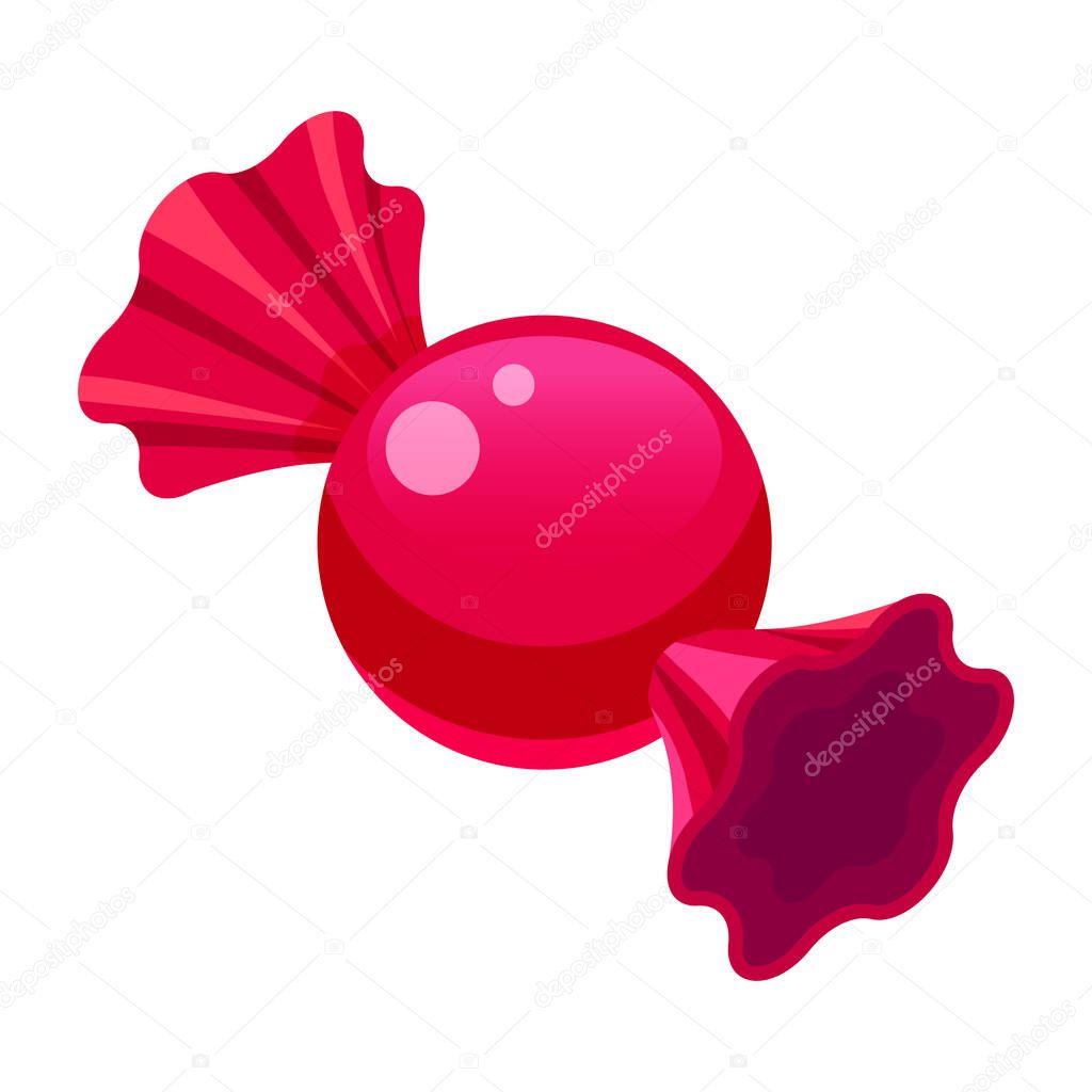 Candy wrapped lollipop round isometric sweet food