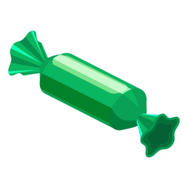 Şekere sarılmış izometrik tatlı yiyecekler. Beyaz arkaplanda izole edilmiş vektör