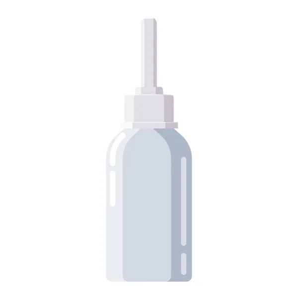Apteka plastikowej białej butelki aerozolu do leków. Projekt opakowania makiety szablonu. Ilustracja wektora izolowana — Wektor stockowy