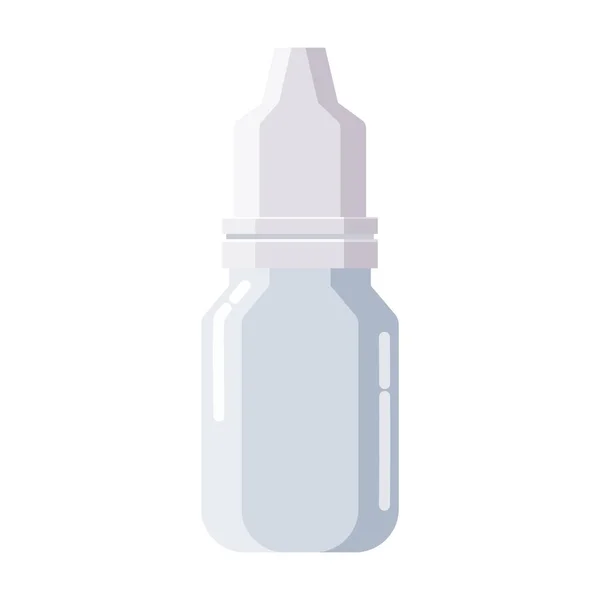 Apotheek van plastic witte fles druppelaar met schroefdop voor geneeskunde, pillen, tabs, drugs, cosmetica, sport, siroop. Template model verpakking ontwerp. Vectorillustratie geïsoleerd — Stockvector