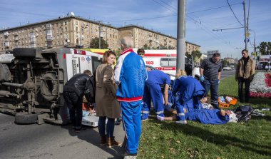 Moskova, Rusya - 20 Eylül 2017: kaza bir açık ilgili