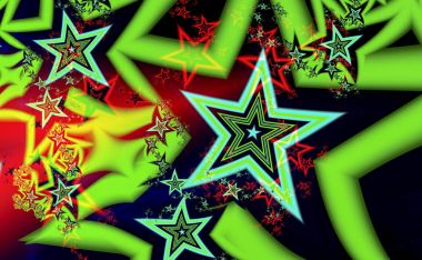 Renkli fraktal yıldız