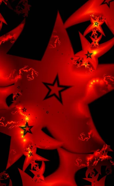 Projeto de estrela vermelha brilhante no fundo preto — Fotografia de Stock
