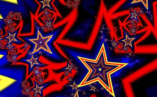 Красочные фрактальные звёзды — стоковое фото