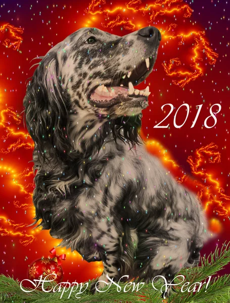2018 mutlu yeni yıl tebrik kartı — Stok fotoğraf